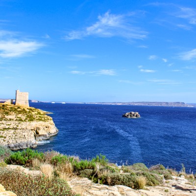 Kantra Cove along the Ta' Cenc Cliffs in Gozo, Malta