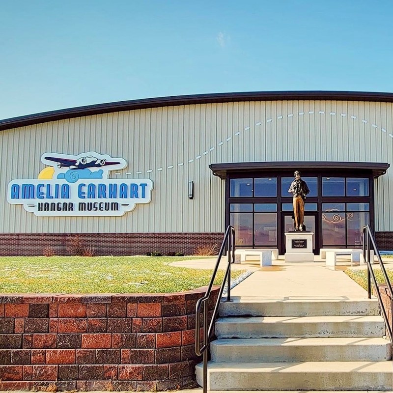Entrance of the Amelia Earhart Hangar Museum