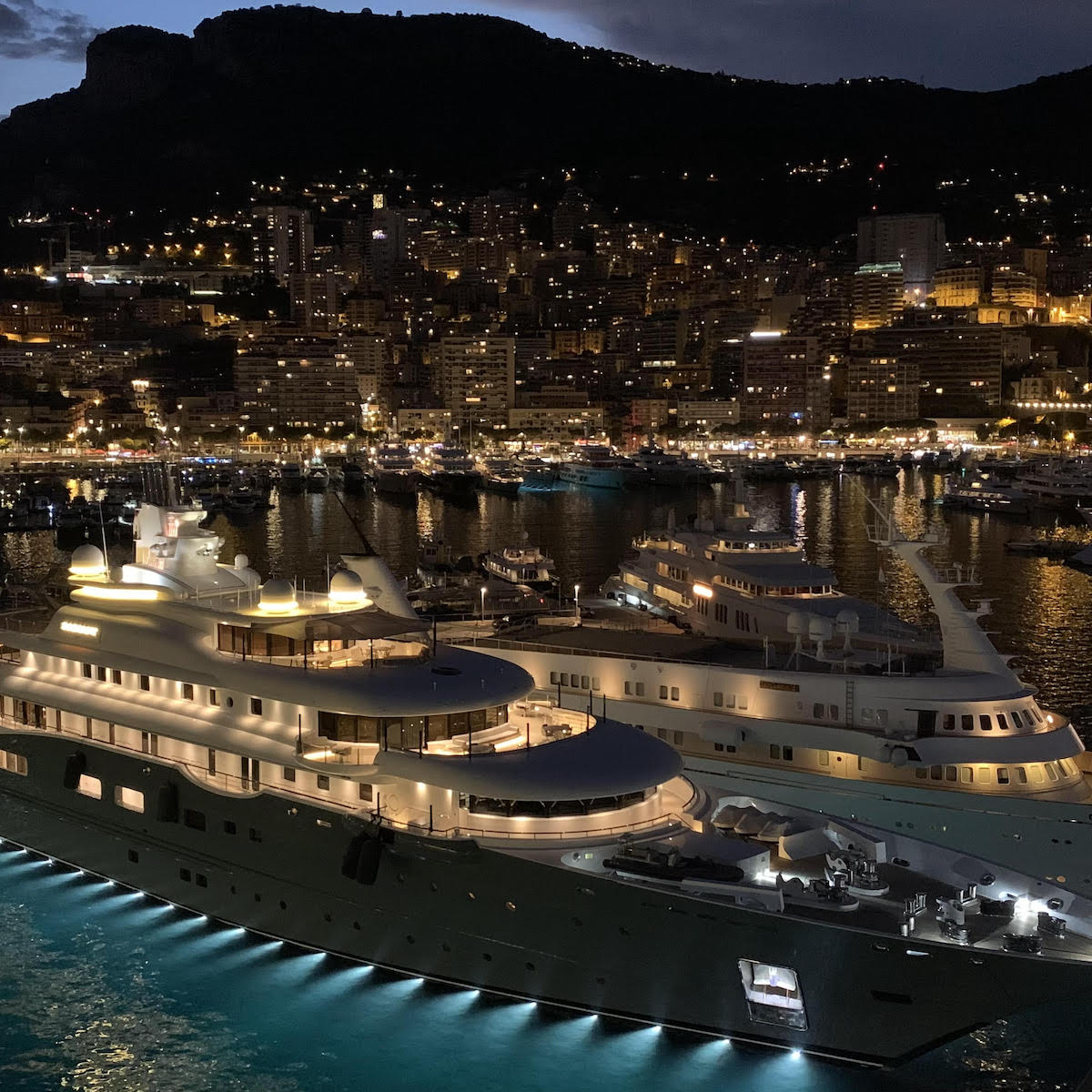 Monte Carlo at night in Monaco