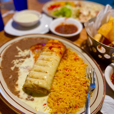 chimichanga platter at Casa Mexico