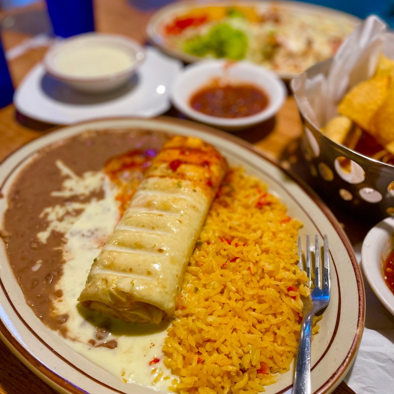 chimichanga platter at Casa Mexico