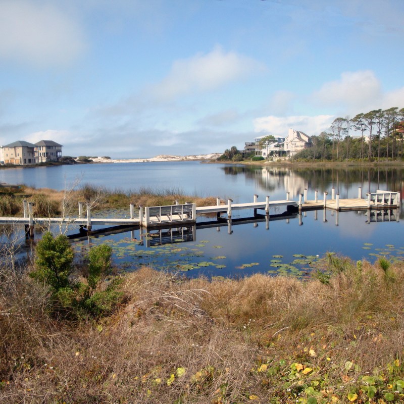 Pier along an inland coastal waterway in Florida