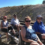 The four of us on our railbike as we began our adventure