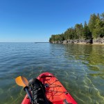 Kayaking along Cave Point County Park