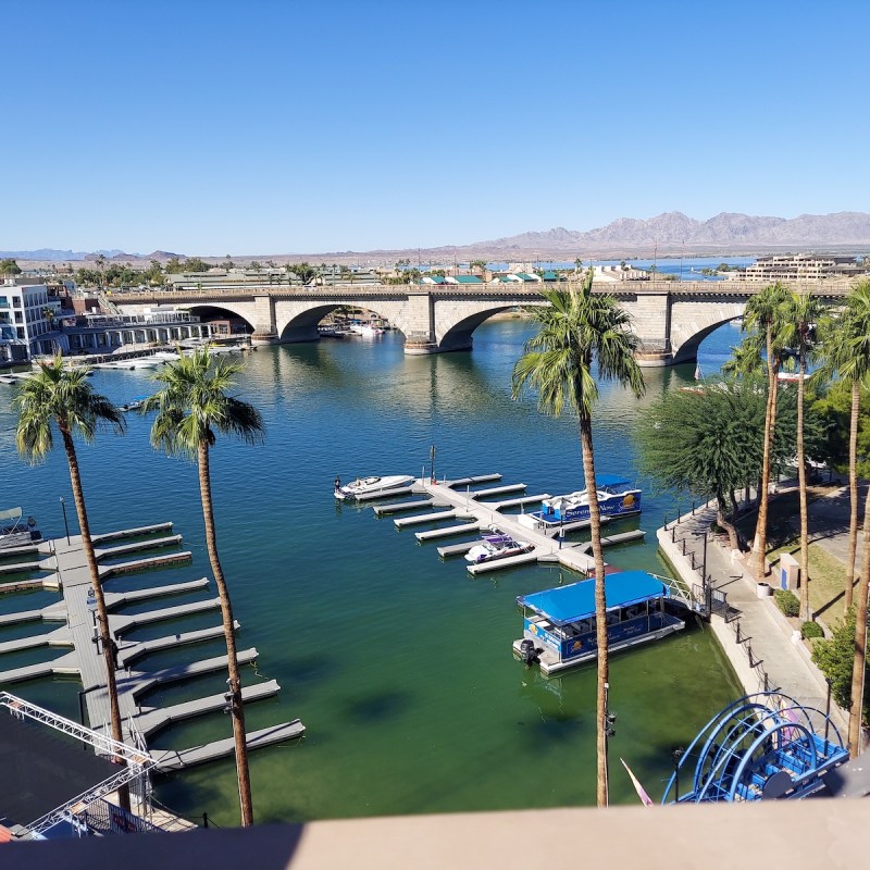 View of Lake Havasu from the balcony of London Bridge Resort