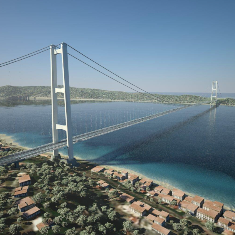 Rendering of the Strait of Messina Bridge