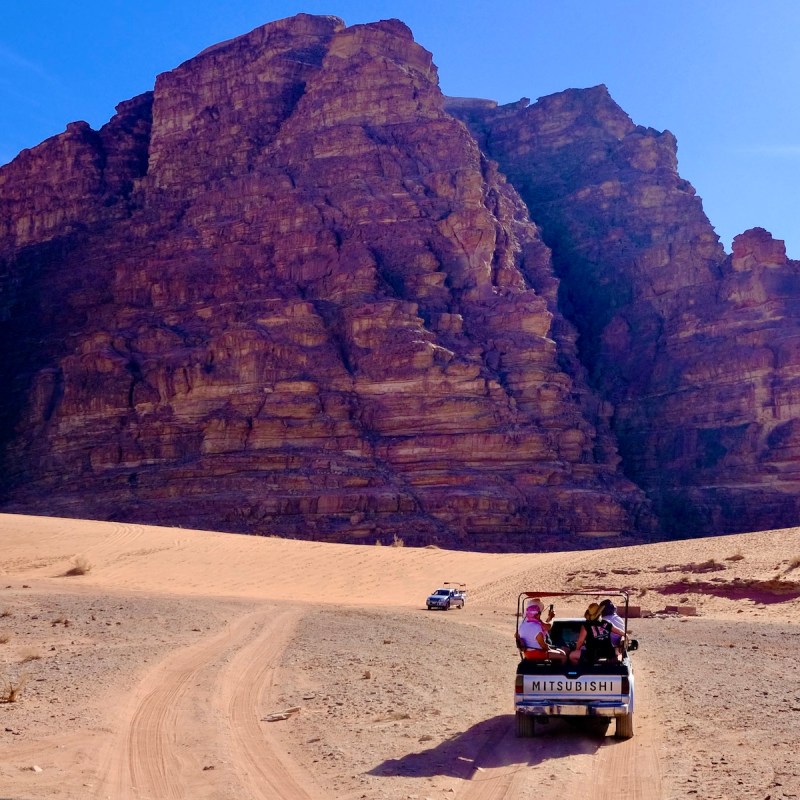 Valleys and gorges of Wadi Rum on our Jeep Safari Tour
