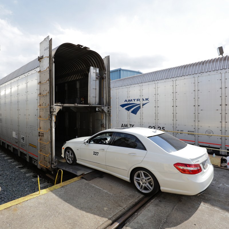An Amtrak Auto Train car-carrier