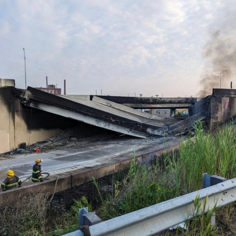 Section of I-95 in Philadelphia collapses after tanker fire