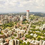 Aerial view of the downtown Johannesburg skyline