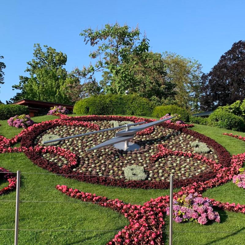 Flower Clock in Geneva, Switzerland