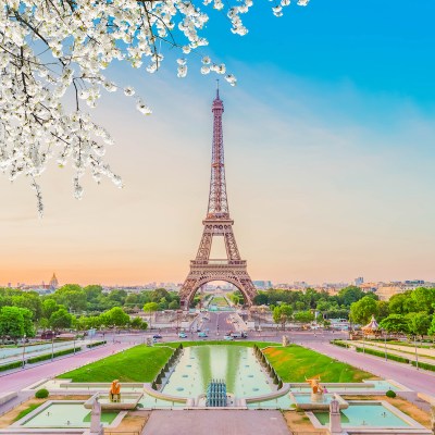 Trocadéro Gardens in front of the Eiffel Tower