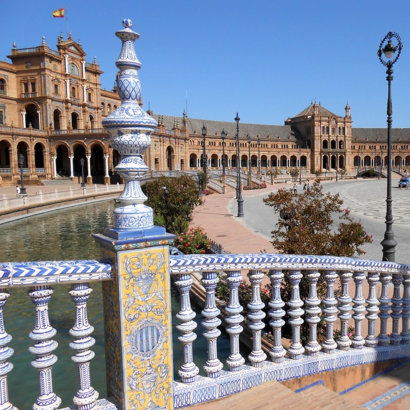 The Plaza de España is an architectural beauty in Maria Luisa Park in Seville.