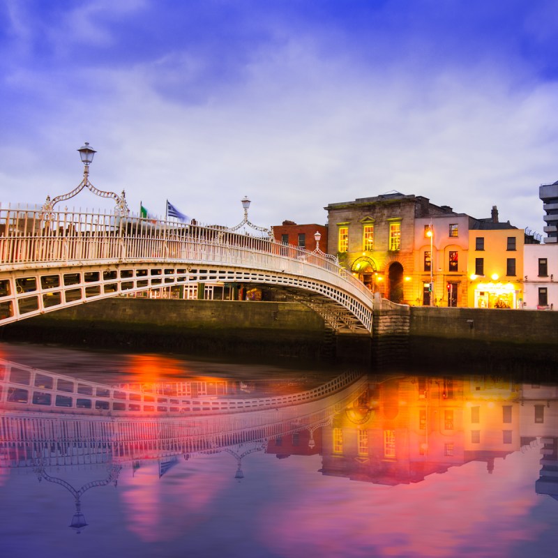 Ha'penny Bridge on the River Liffey in Dublin