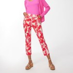 Chico's Brigitte-style Feather Print Crop pants