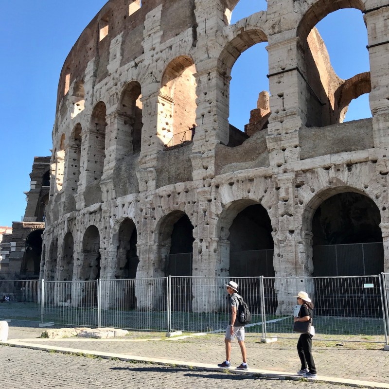 The Colosseum in the early morning with a small group tour