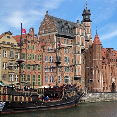 Gdansk cityscape along the Motlawa River