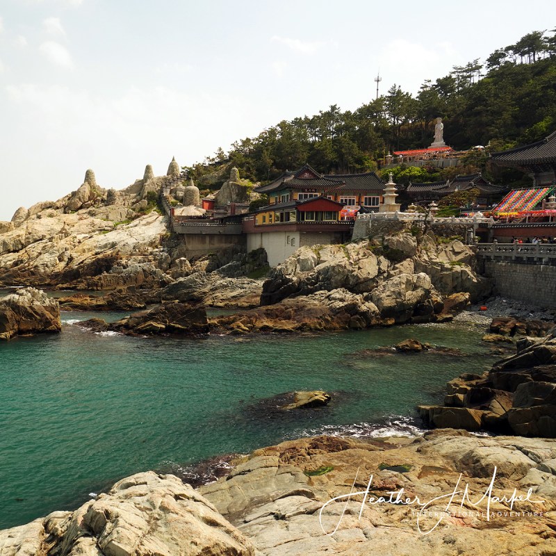 A view of Haedong Yunggungsa Temple over the East Sea