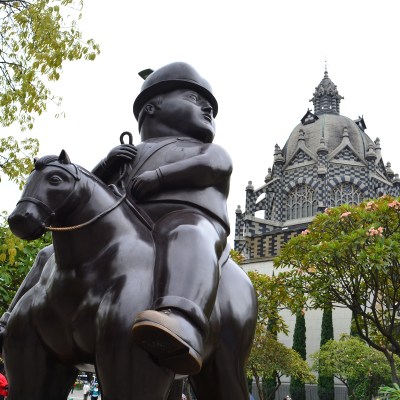 Fernando Botero sculpture at Plaza Botero in Medellin