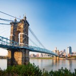 Roebling Bridge and Cincinnati Skyline from Northern Kentucky