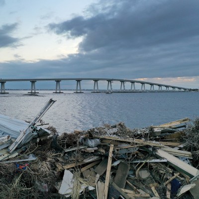 Sanibel Island Causeway after Hurricane Ian