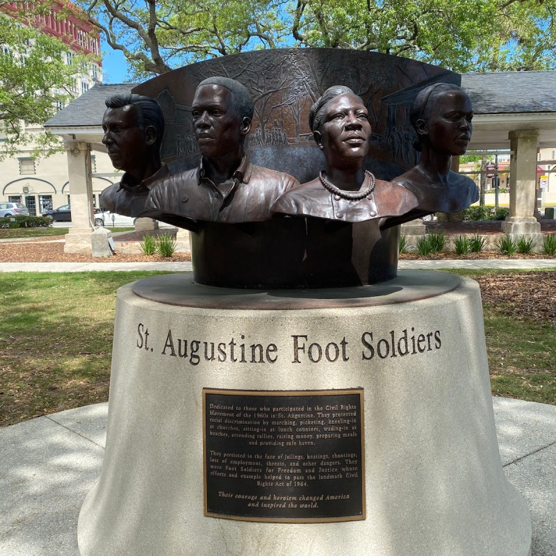 St. Augustine Foot Soldiers monument at the Plaza De Constitucion