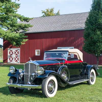 A 1932 Pierce-Arrow 54 convertible at the Gilmore Car Museum