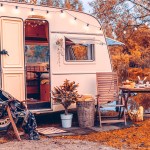 RV parked in the fall