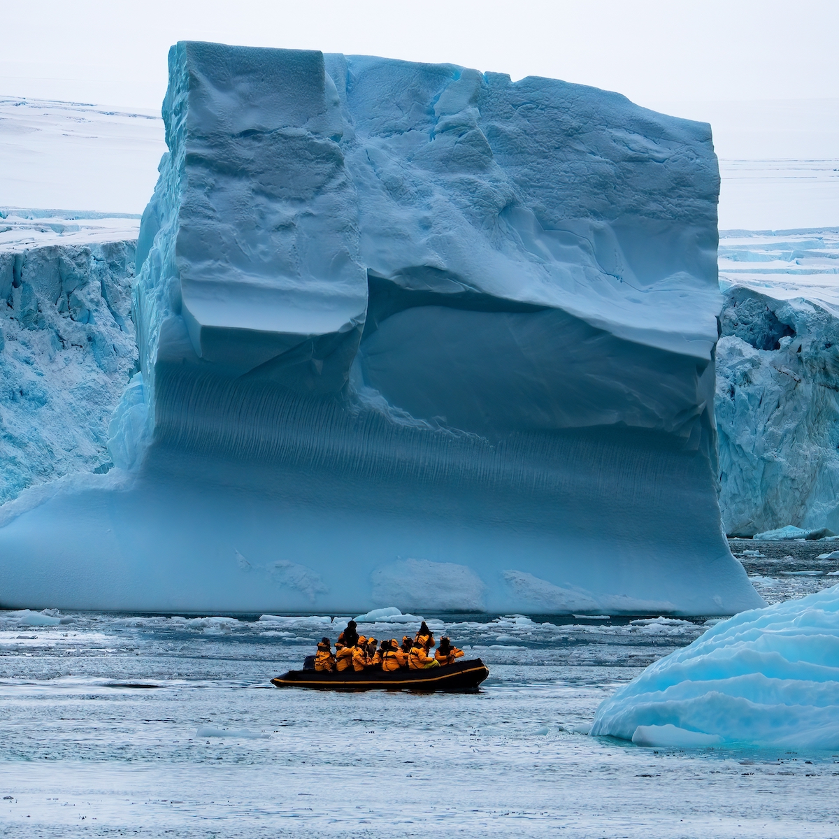 Zodiac boat in Antarctica