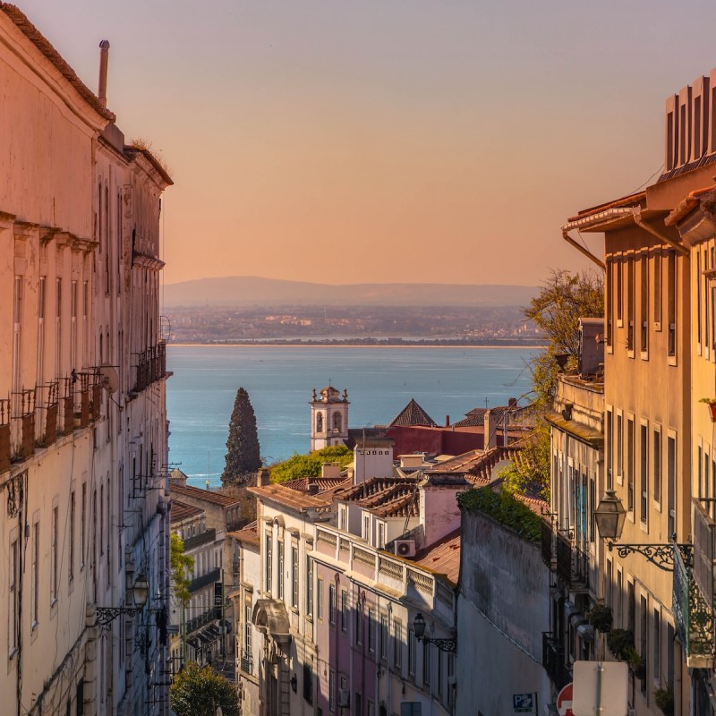 Alfama neighborhood in Lisbon, Portugal