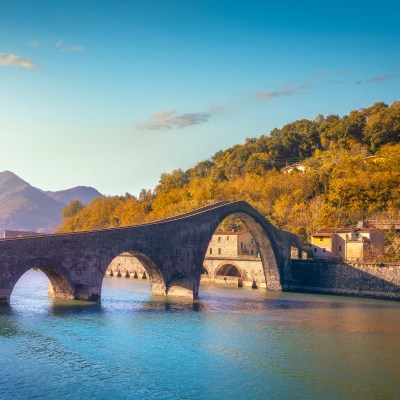 Bridge of the Devil, or Ponte della Maddalena, in Lucca, Italy