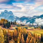 The Dolomites in Italy during fall