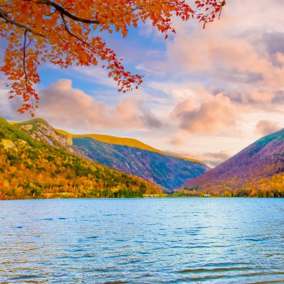 Echo Lake in Franconia Notch State Park, New Hampshire
