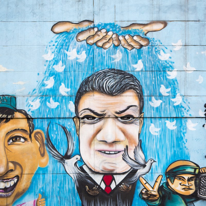 Street art in the La Candelaria neighborhood of Bogota