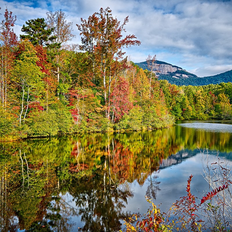 Fall scenes on Lake Jocassee near Greenville, South Carolina