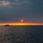 Sunset on the ocean in Hawaii