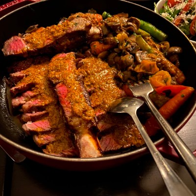 Dry-aged 45-day rib eye steak at Tomlin Restaurant