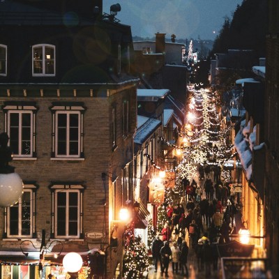 Quebec City streets during Christmas