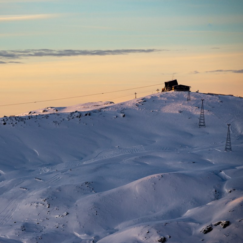 Gondola station at the Flims Laax ski resort in Switzerland