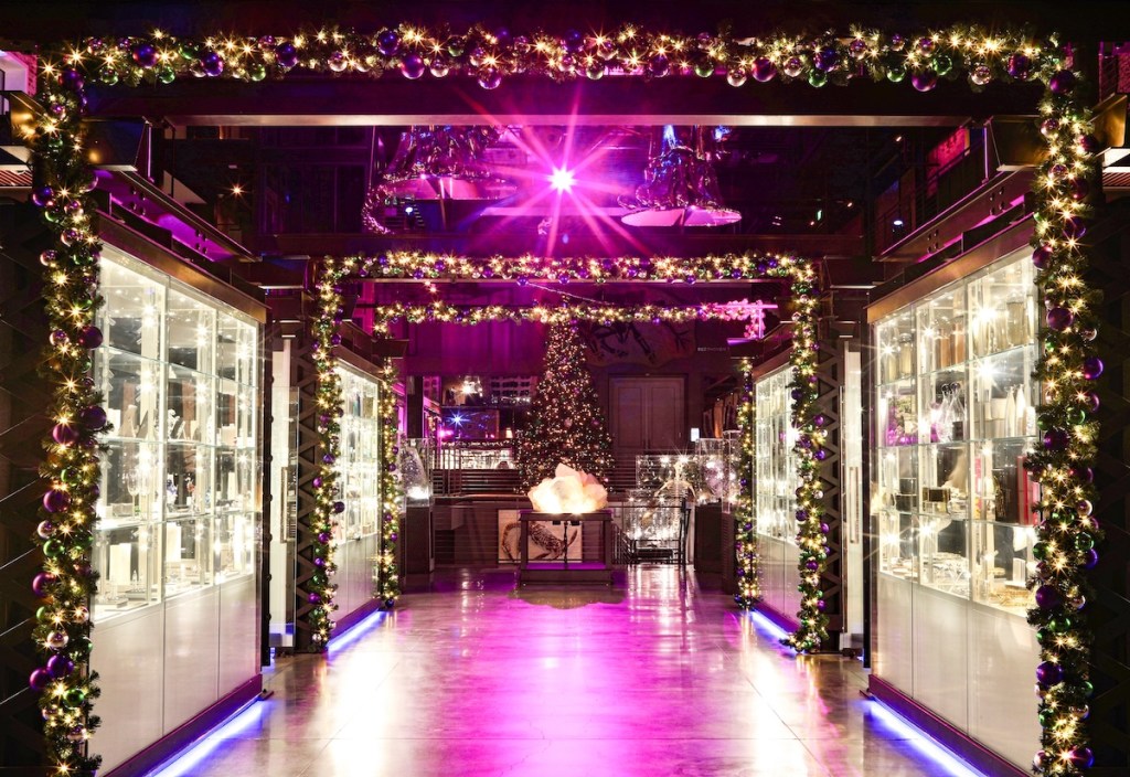 Christmas light display at Savannah's Plant Riverside District