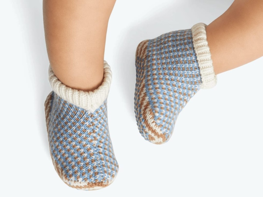 Baby Gripper Slipper Birdseye, Double Cushion