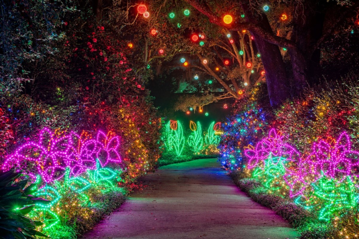 Christmas lights at Bellingrath Gardens