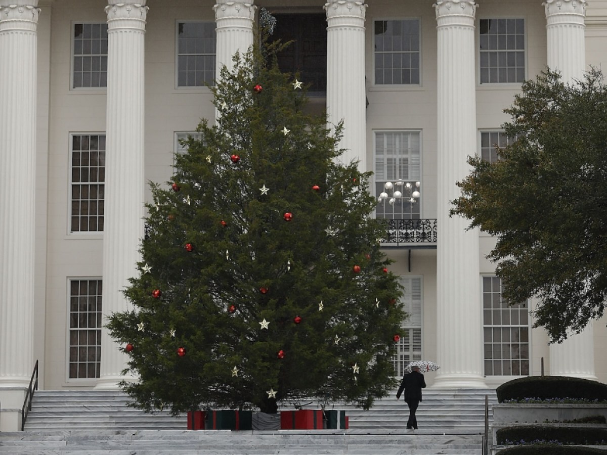 Christmas tree at City Hall in Montgomery, Alabama