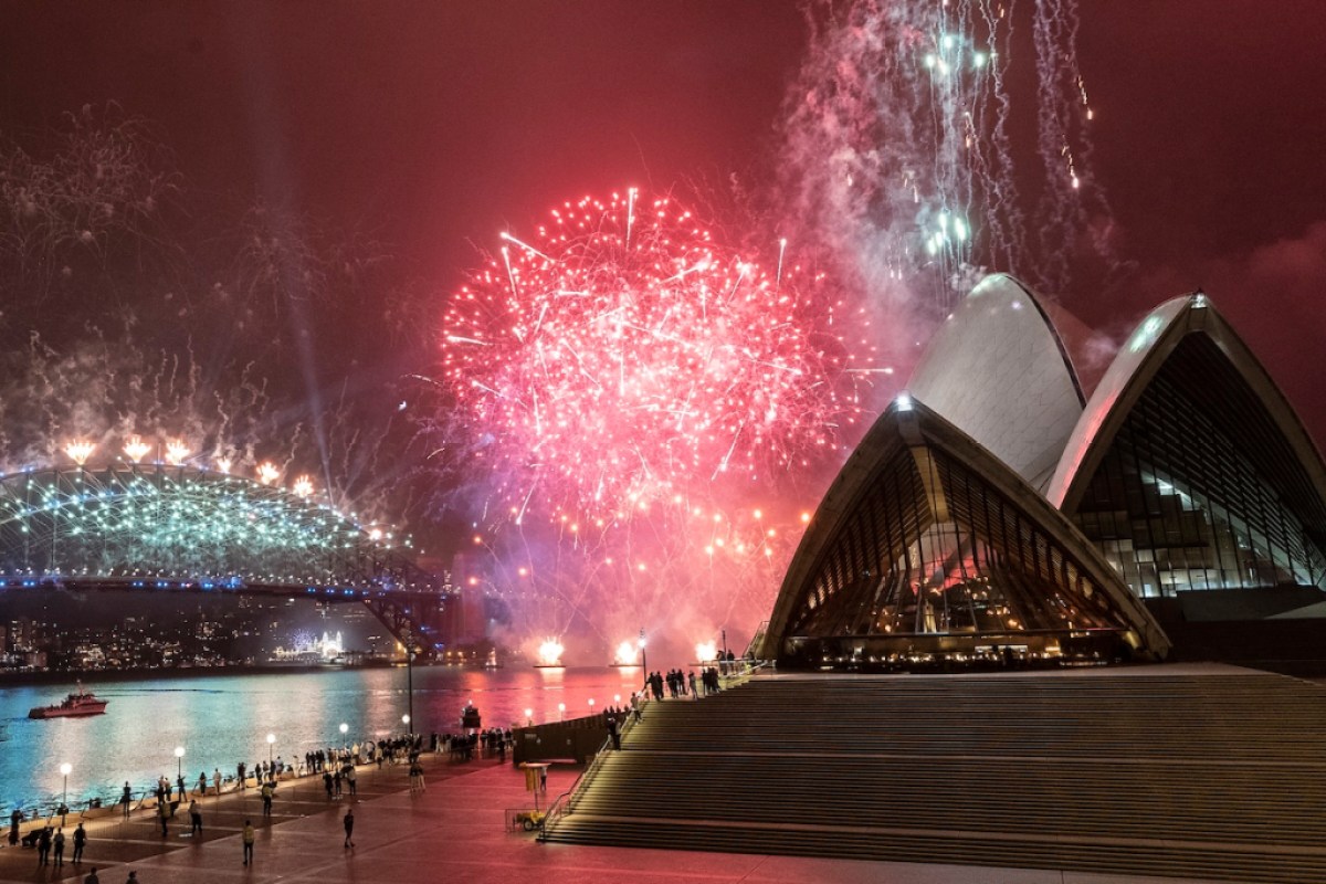 Sydney Harbour during New Year's Eve fireworks