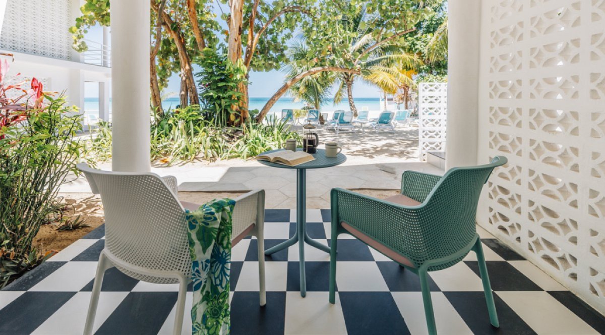 Ocean view from the bedroom of Skylark Negril Beach Resort