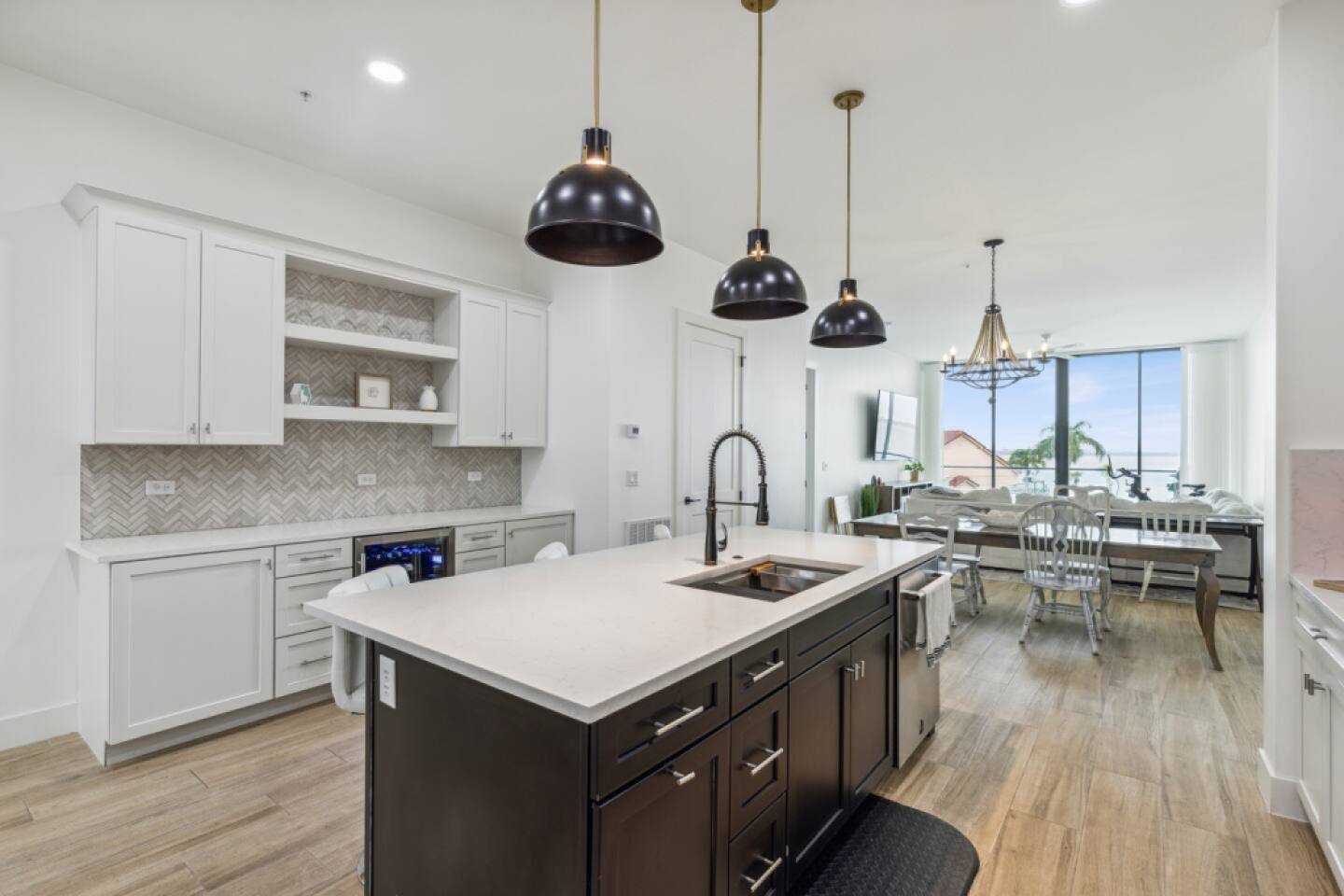 View of the living room of the Endless Summer - Pristine Tropical Beach Townhome