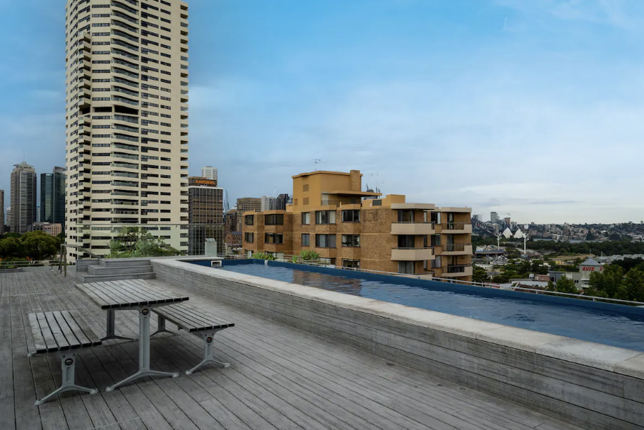 Pool view of the Darlinghurst Sky Pool Apartment