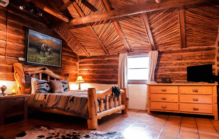 Bedroom view of the Cabin Nestled in Tucson Mountains