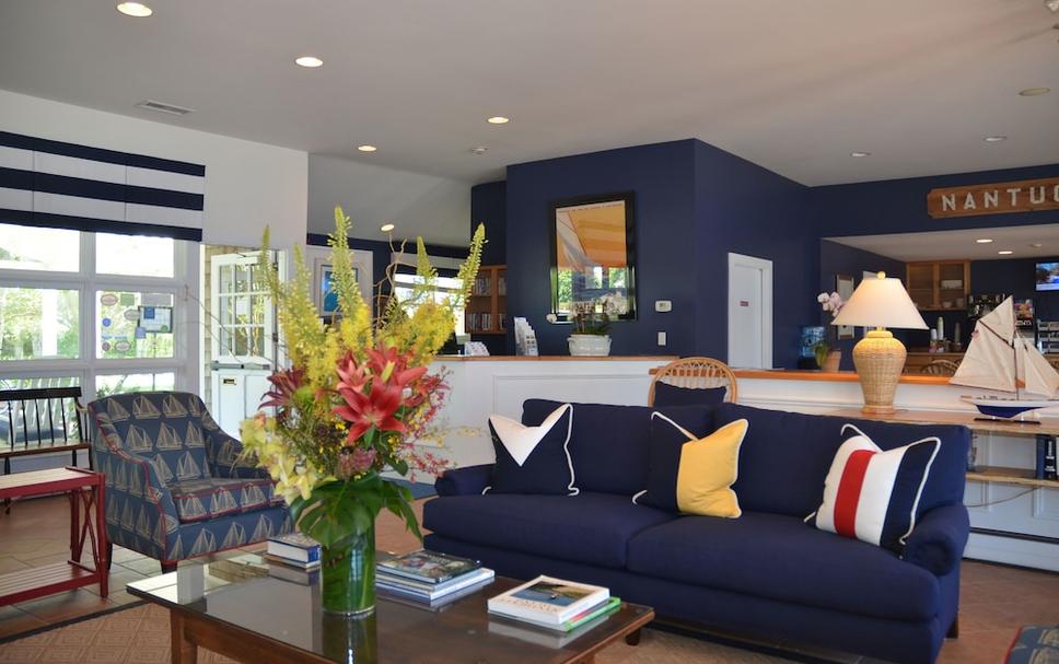 Living room view of The Beachside at Nantucket