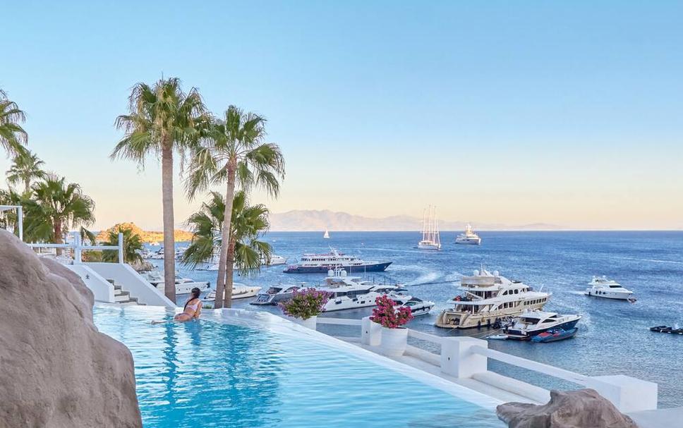 Pool view of Mykonos Blu, Grecotel Boutique Resort